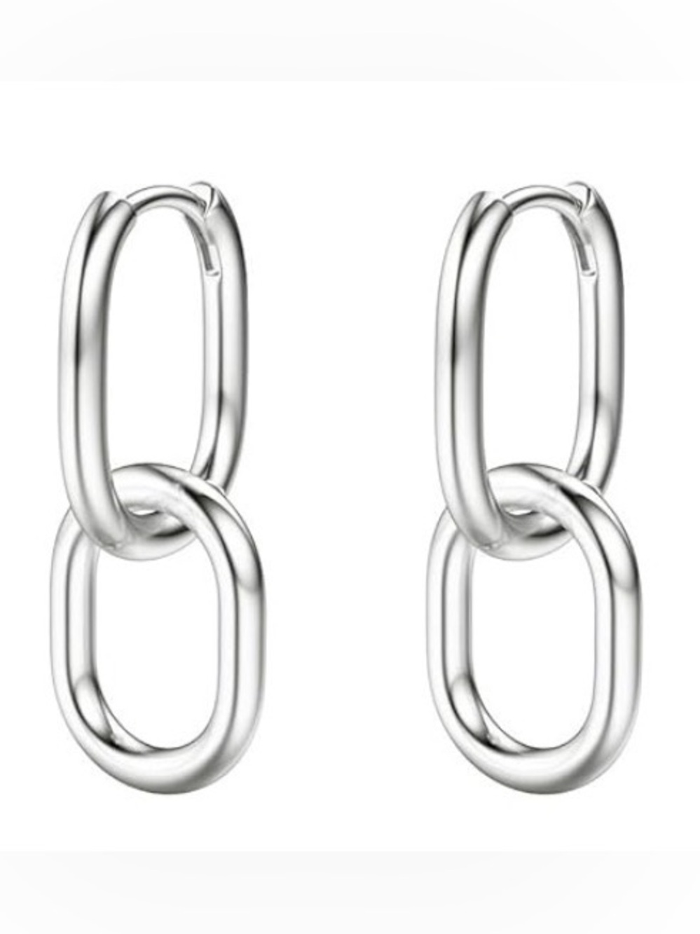 ⭐️FINAL PRICE #112 Gold Plated Double-Link Drop Earrings - Picture 5 of 9